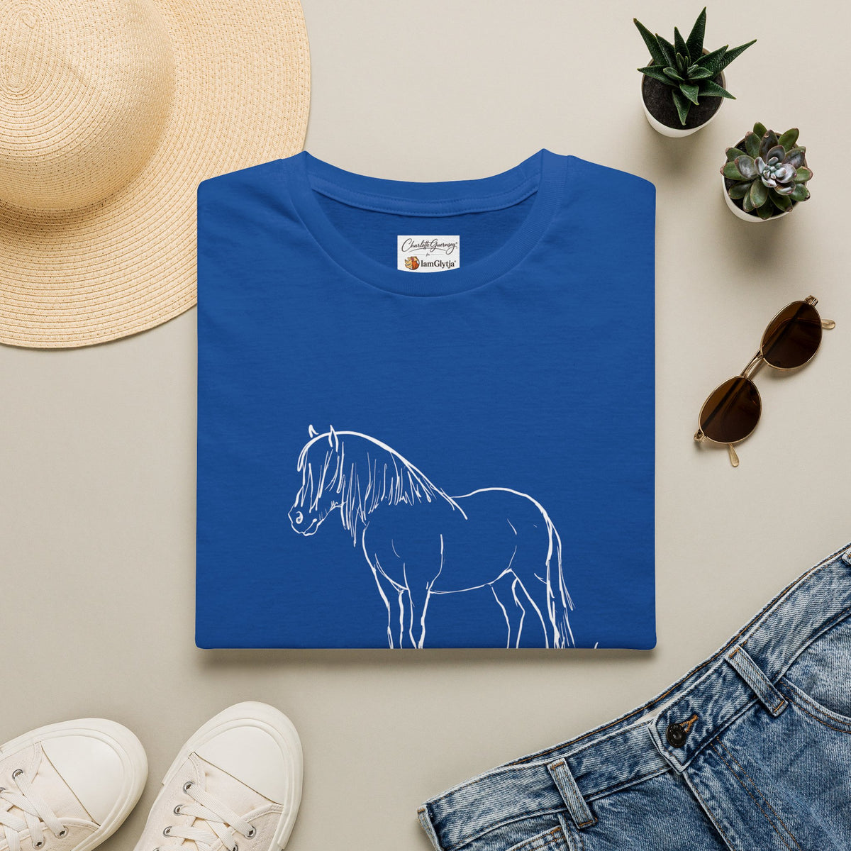 Gössi Icelandic horse t-shirt in navy