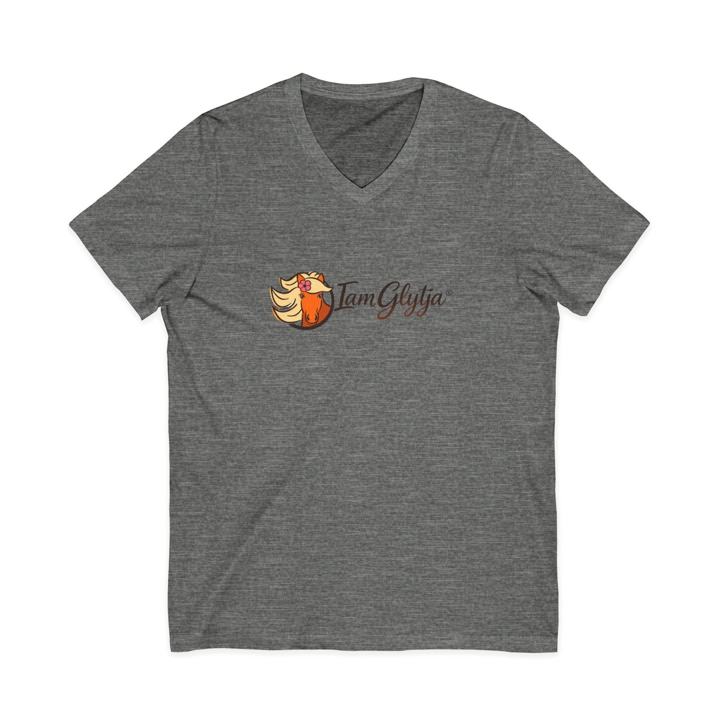 Gray t-shirt with a logo and text on a white background