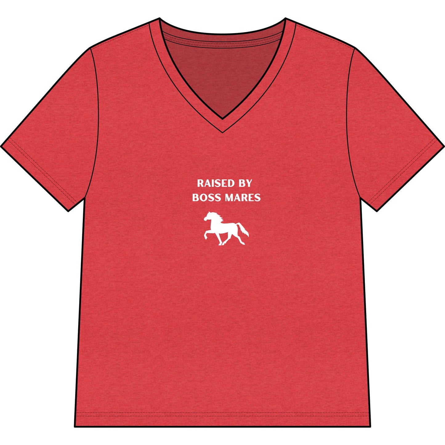 "Raised By Boss Mares" V-Neck Tee