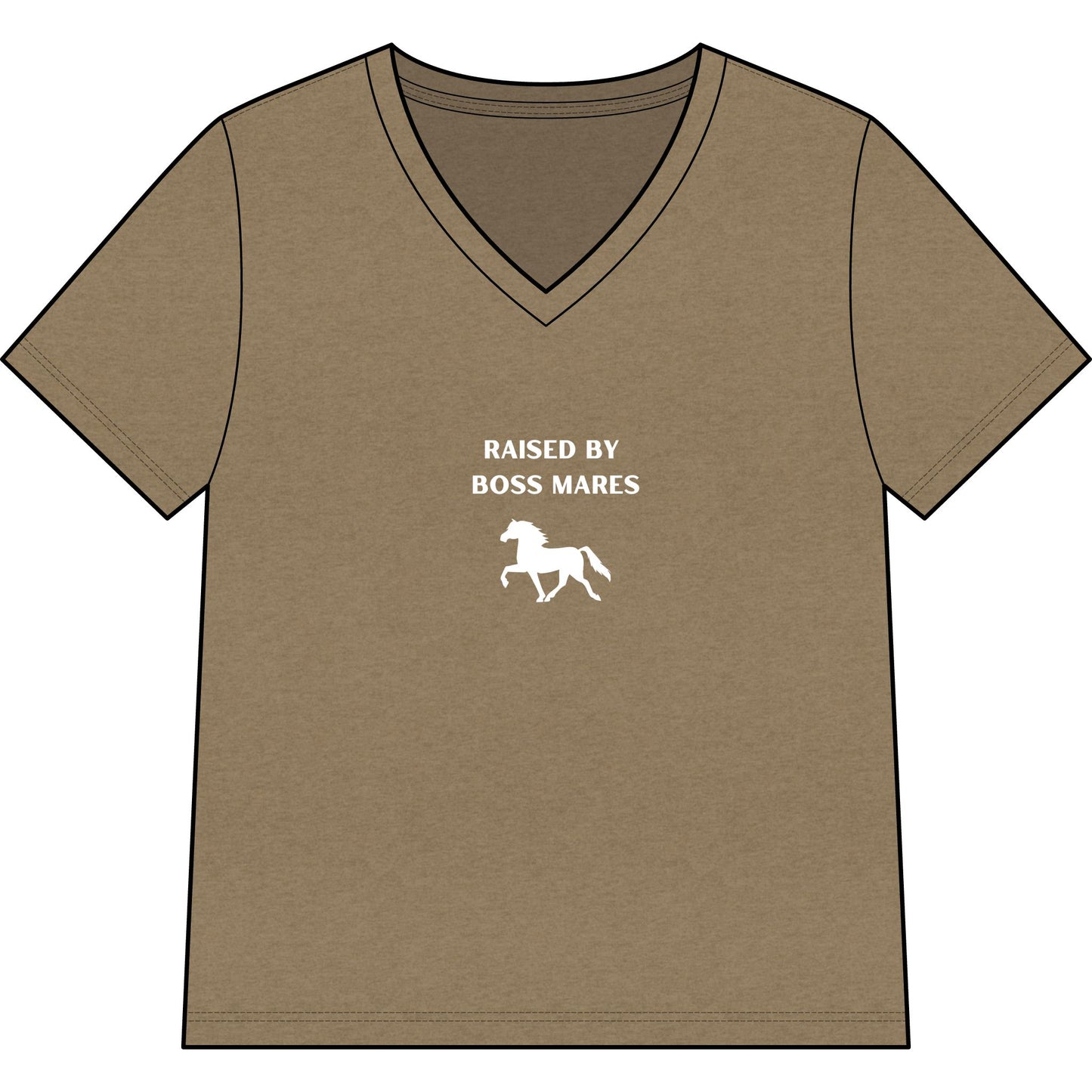 "Raised By Boss Mares" V-Neck Tee