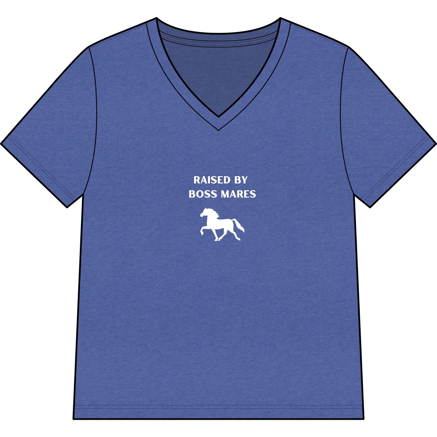 "Raised By Boss Mares" V-Neck Tee