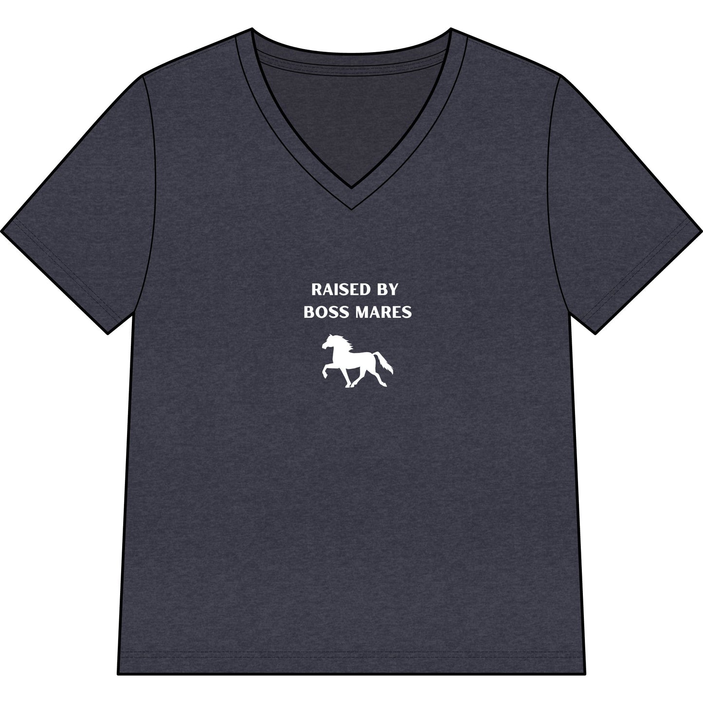 "Raised By Boss Mares" V-Neck Tee