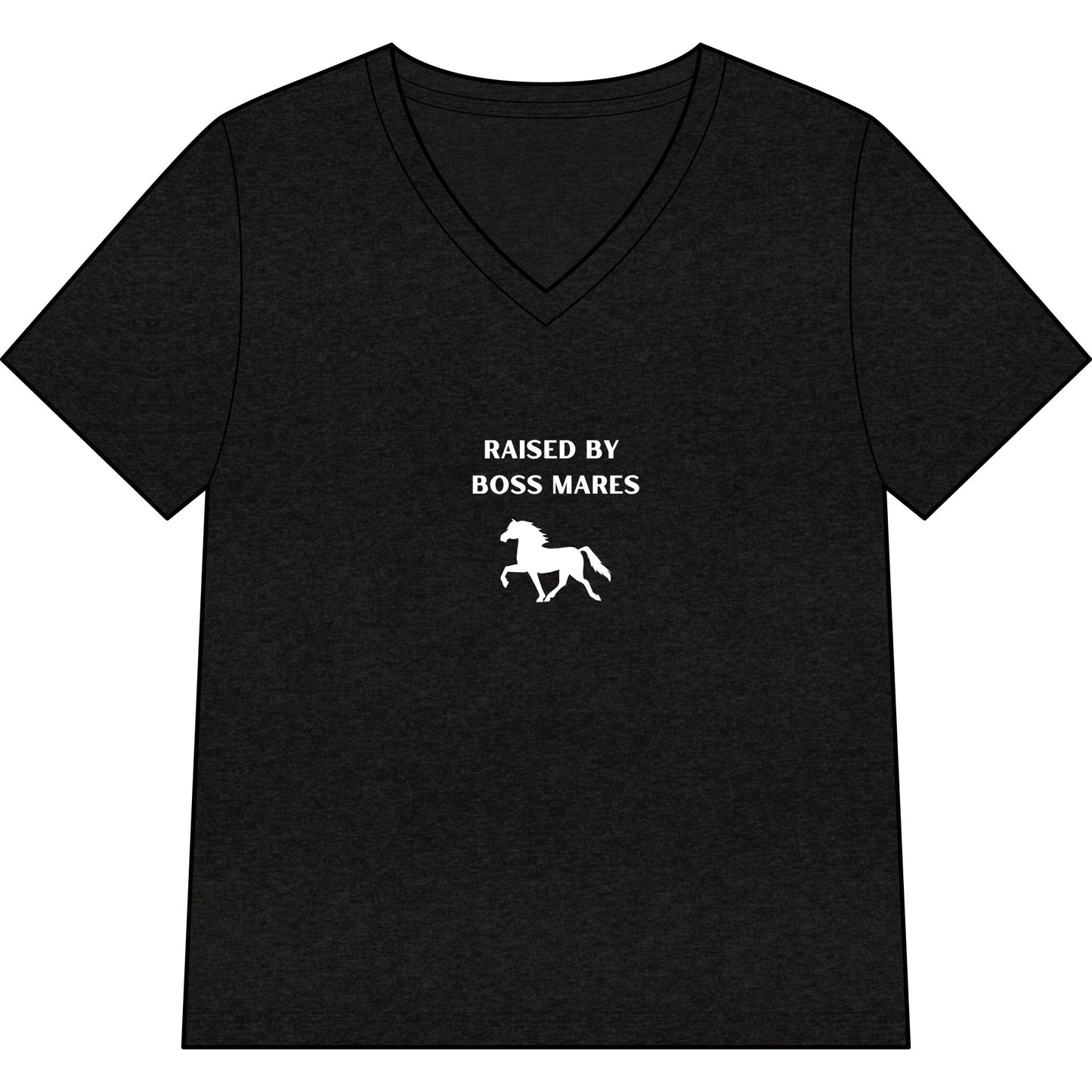 "Raised By Boss Mares" V-Neck Tee