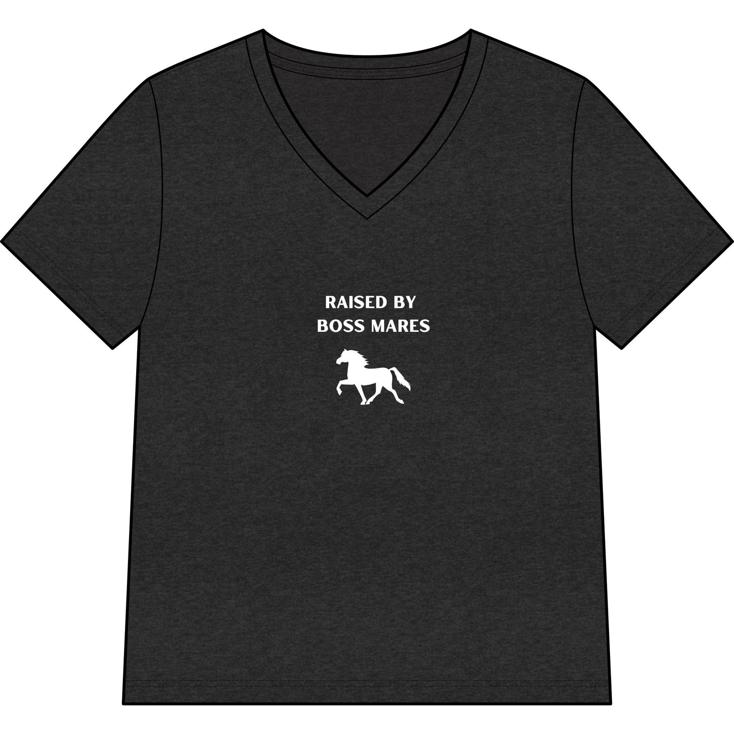 "Raised By Boss Mares" V-Neck Tee