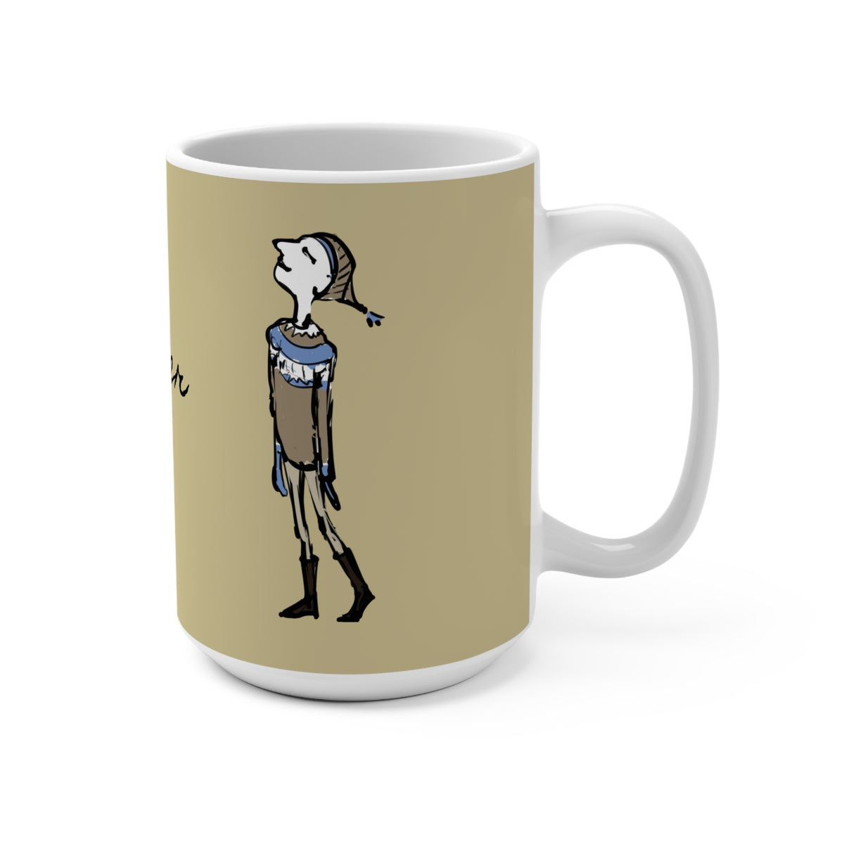 Doorway Sniffer Icelandic Yule Lad Christmas mug, side view