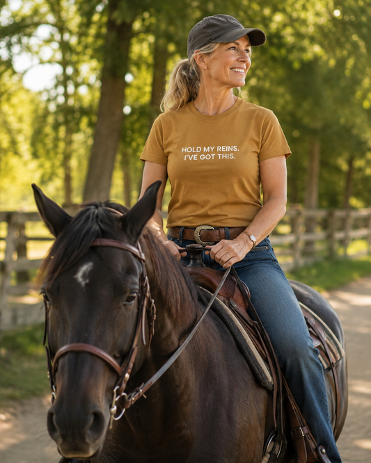 Hold My Reins horse lover tee for women by IamGlytja
