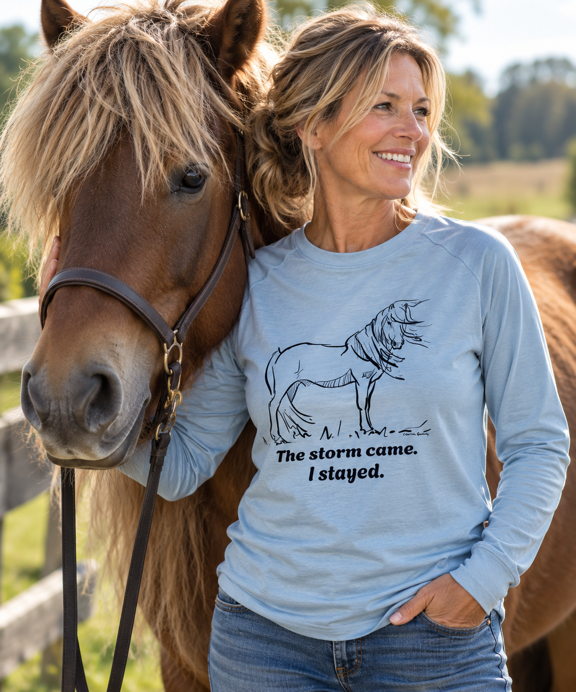 The Storm Came. I Stayed. Long Sleeve Tee