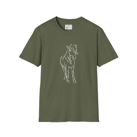 Fróði Icelandic horse t-shirt, art by Charlotte Guernsey for IamGlytja