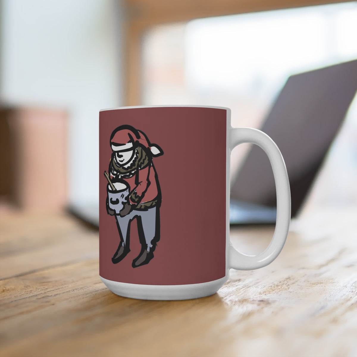 Pot Scraper Yule Lad coffee mug, alternate view