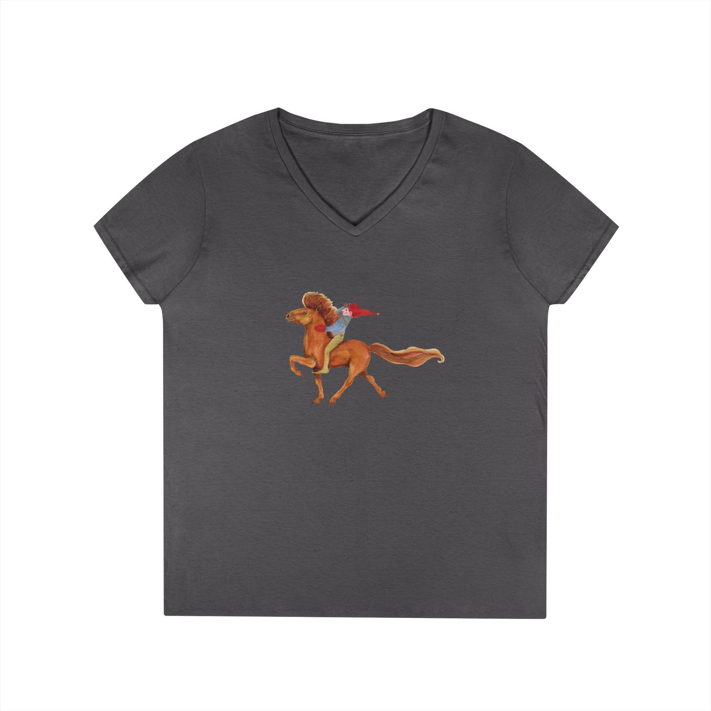 Dark gray t-shirt with troll riding Frodi horse