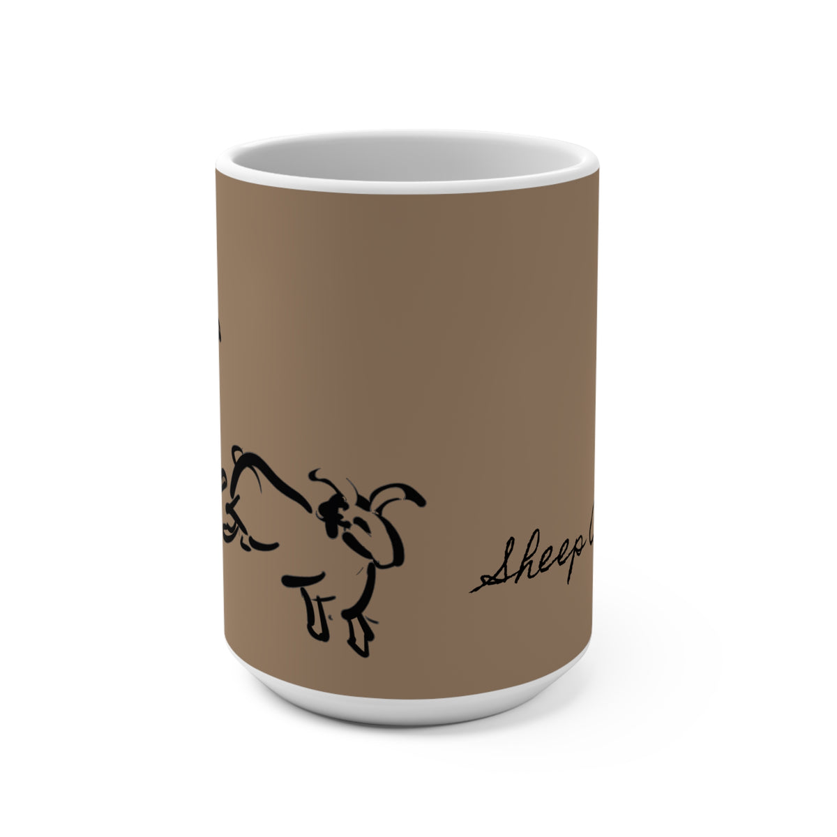 Sheep Cote Clod Yule Lad (Stekkjarstaur) 15 oz white ceramic coffee mug, art by Charlotte Guernsey