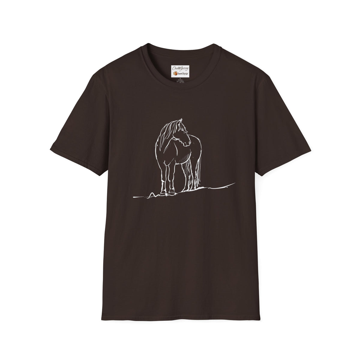 Hermi Icelandic horse t-shirt, art by Charlotte Guernsey for IamGlytja