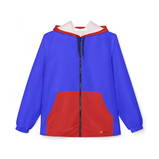 The Hólar Windbreaker | Blue & Red Hooded Lightweight Jacket