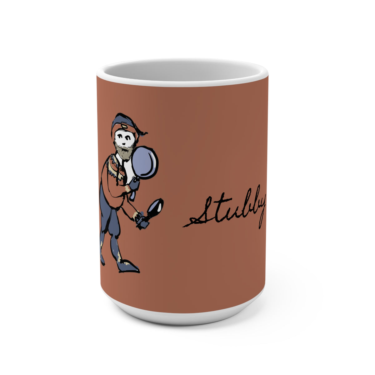 Stubby Yule Lad (Stúfur) 15 oz white ceramic coffee mug, art by Charlotte Guernsey