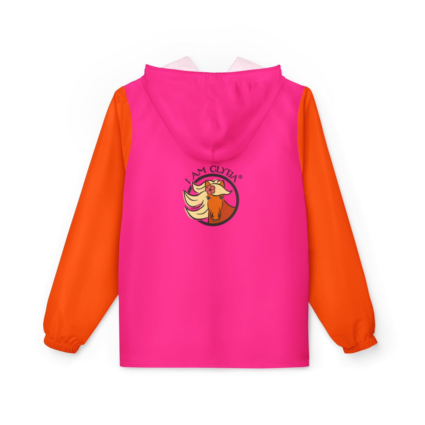 IamGlytja Pink & Orange Colorblock Windbreaker Jacket