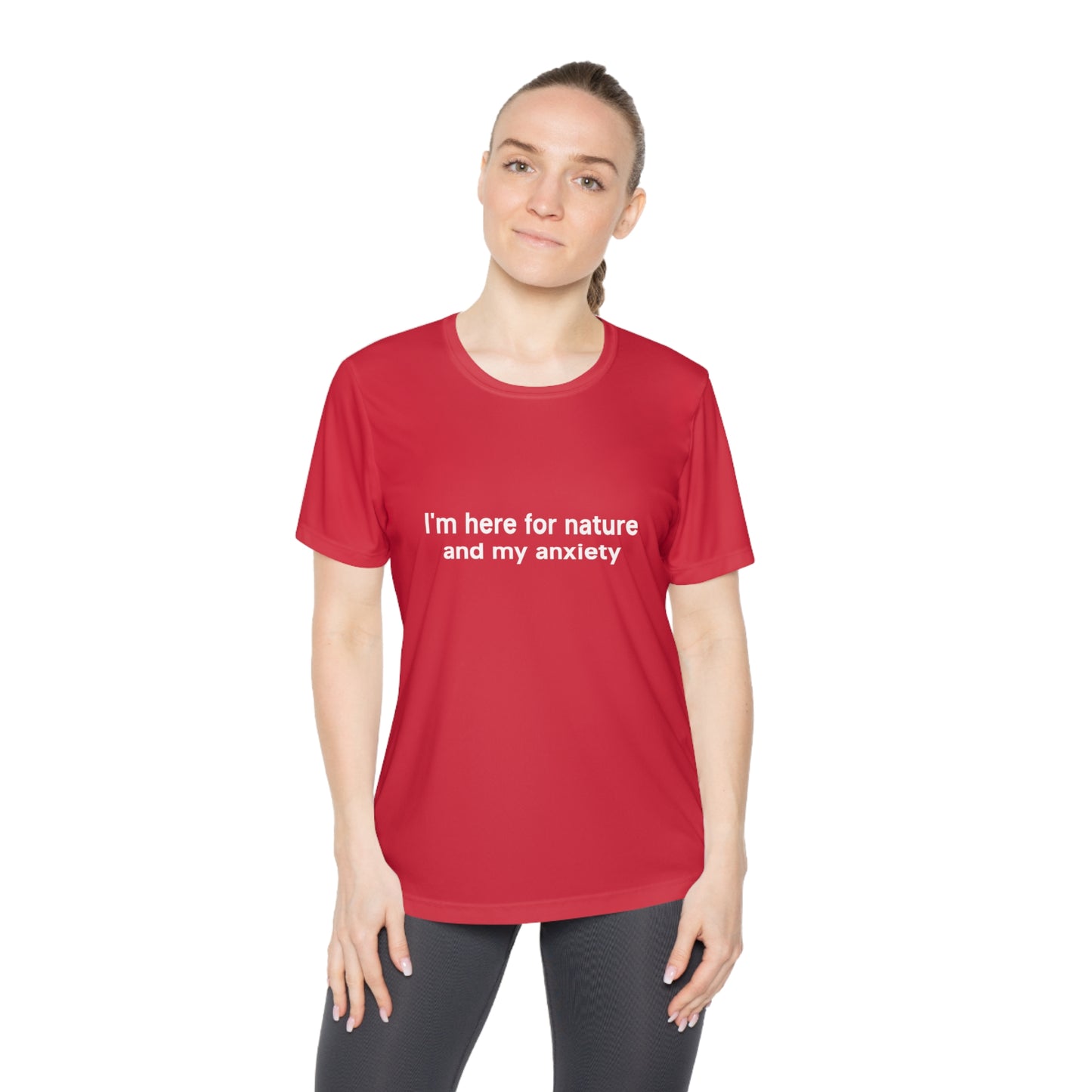 "I'm here for nature and my anxiety" Ladies Trail Riding T-shirt