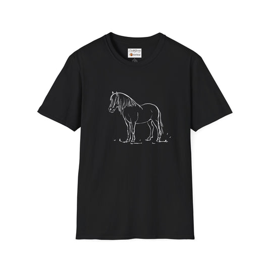 Gössi blue-eyed Icelandic horse t-shirt, art by Charlotte Guernsey for IamGlytja