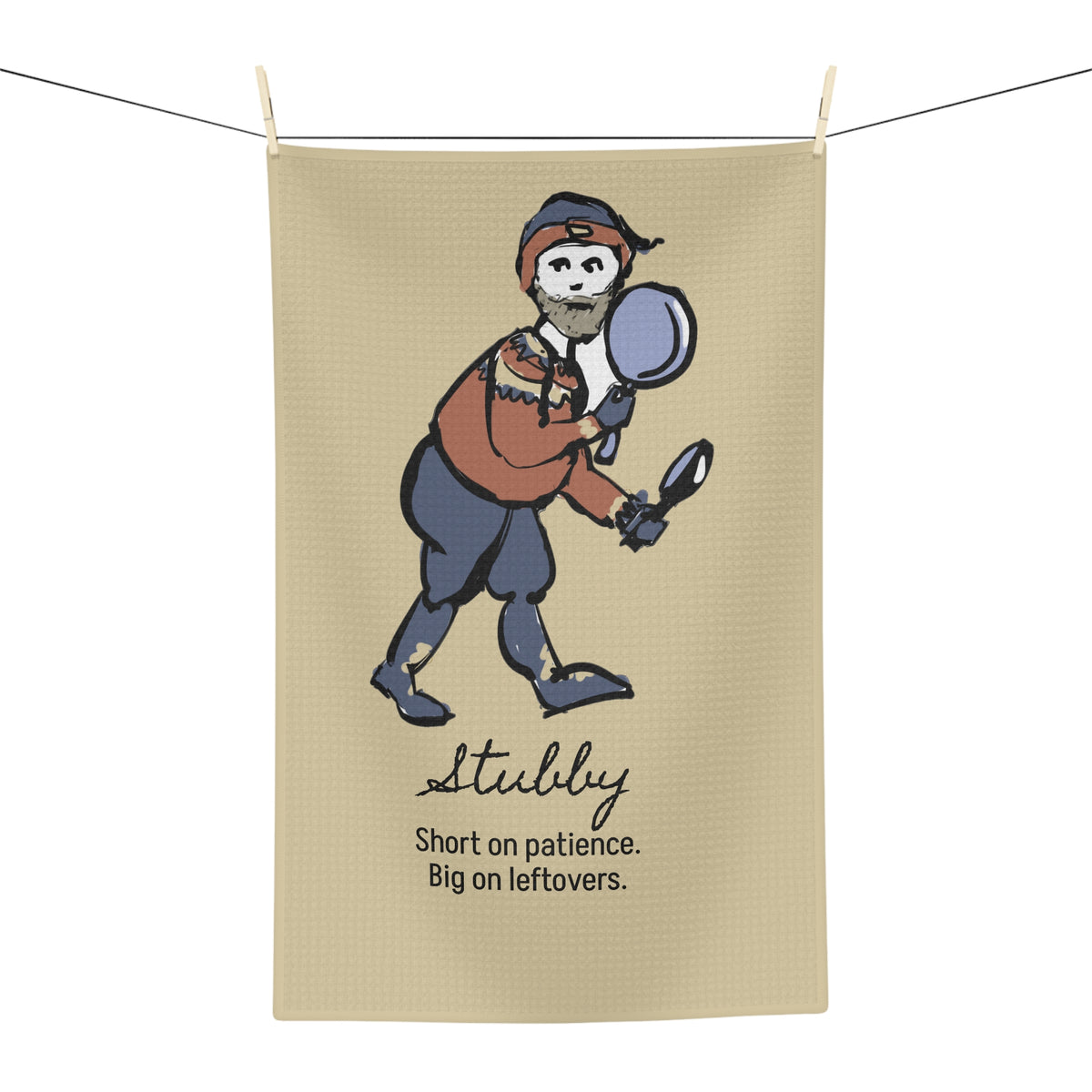 Short on Patience. Big on Leftovers. | Stubby Yule Lad Kitchen Towel