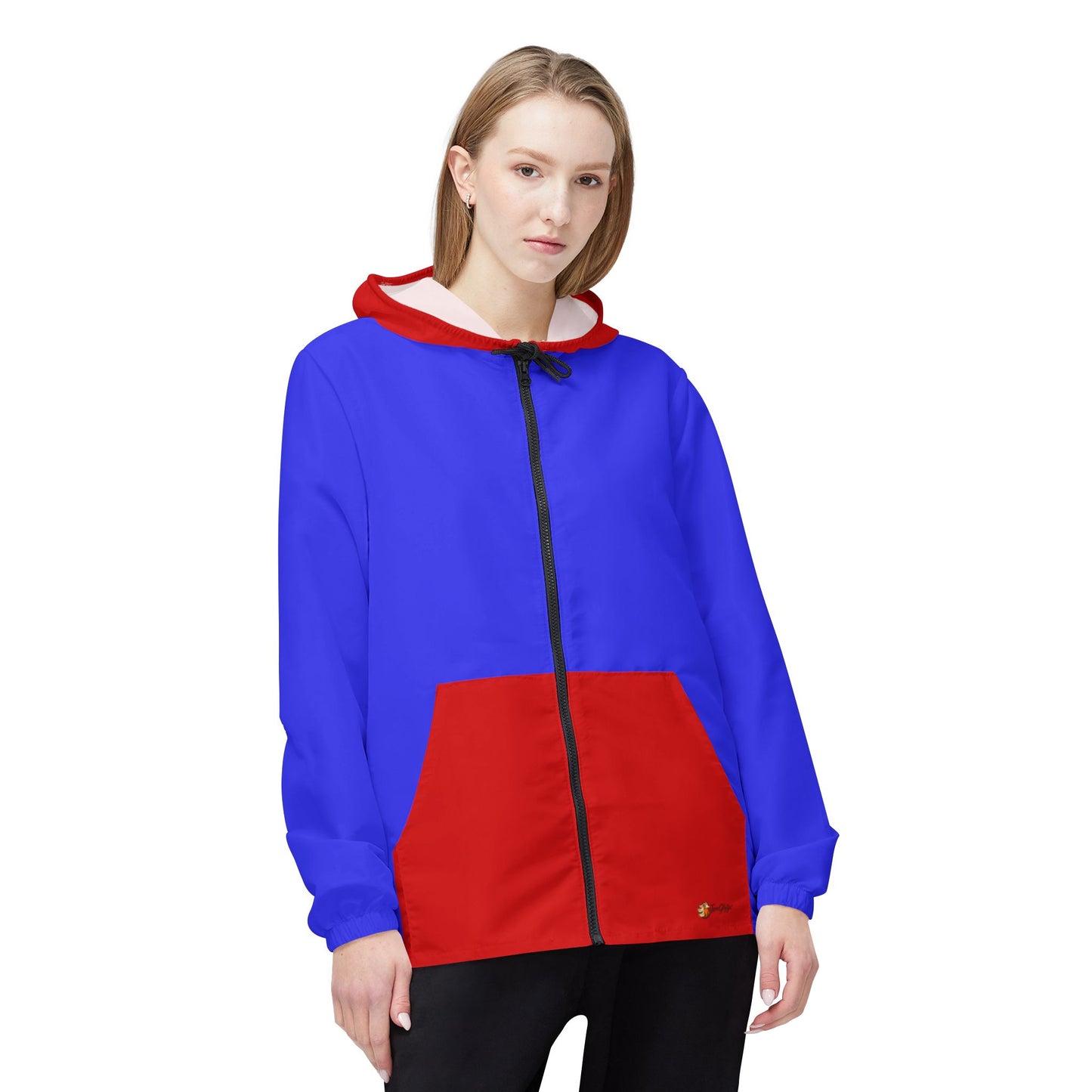 The Hólar Windbreaker | Blue & Red Hooded Lightweight Jacket