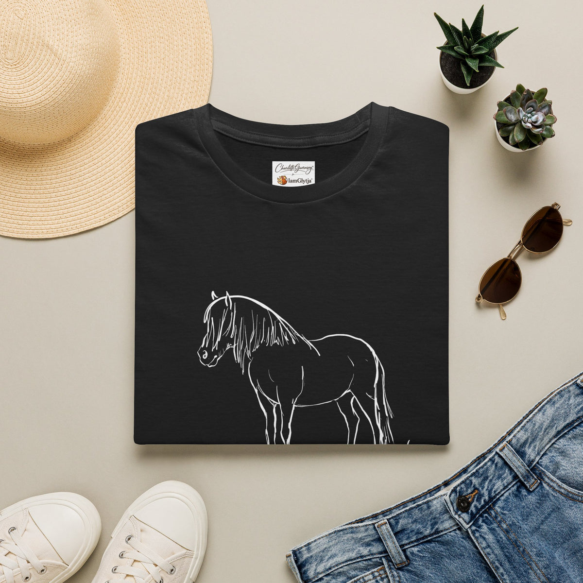 Gössi Icelandic horse t-shirt in black