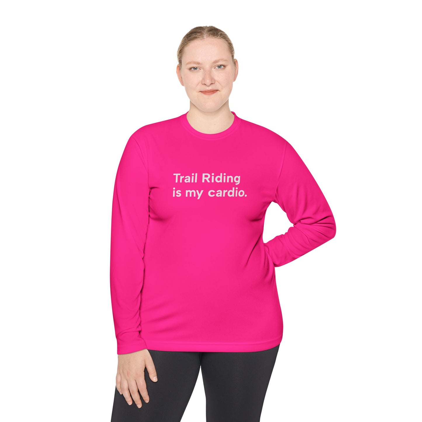 "Trail Riding Is My Cardio" Ladies Long Sleeve Trail Riding T‑Shirt