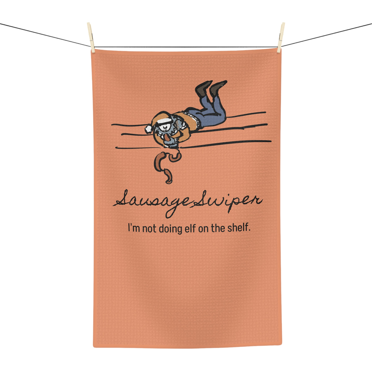 I'm Not Doing Elf on the Shelf. | Sausage Swiper Yule Lad Kitchen Towel