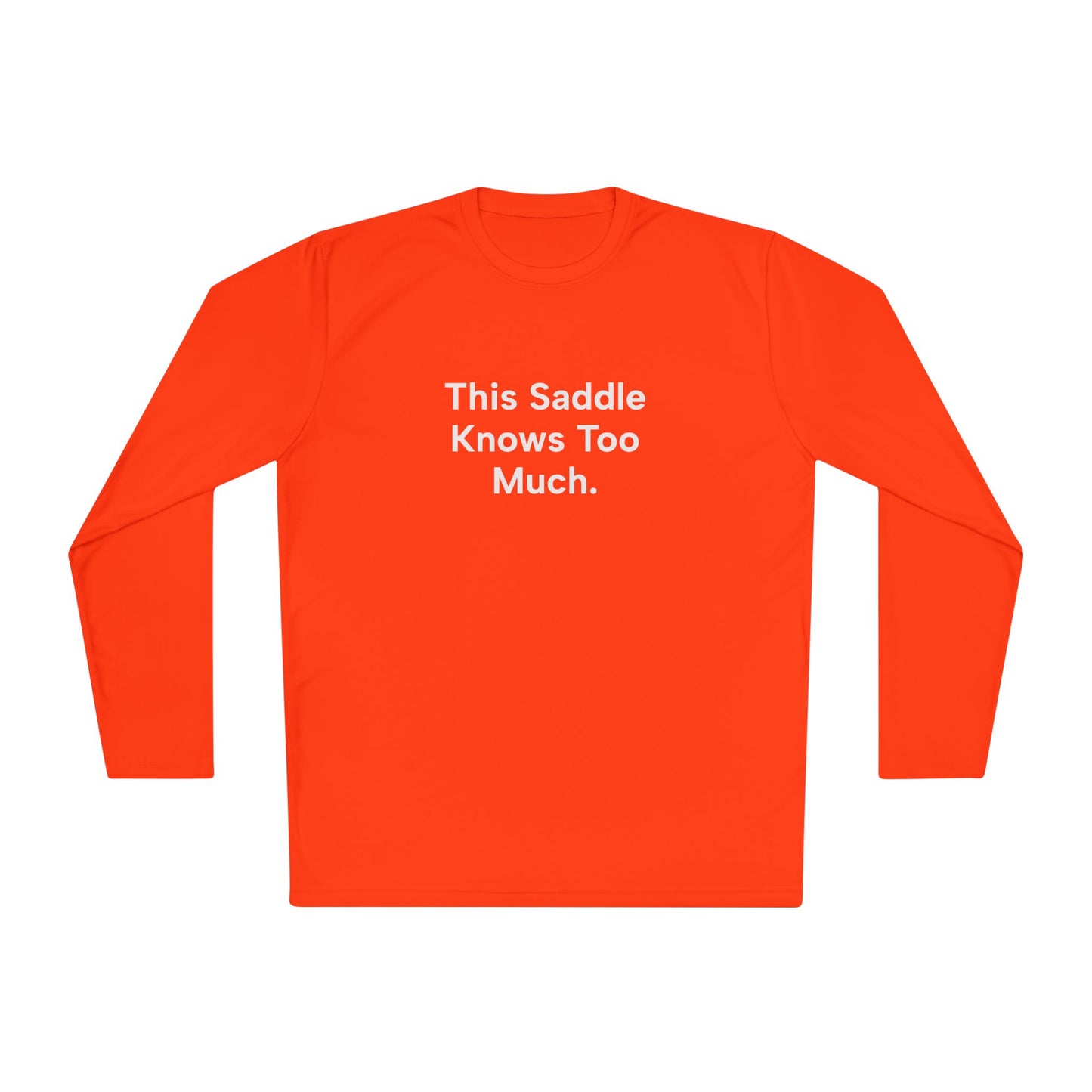 "This Saddle Knows Too Much" Ladies Trail Riding T‑Shirt