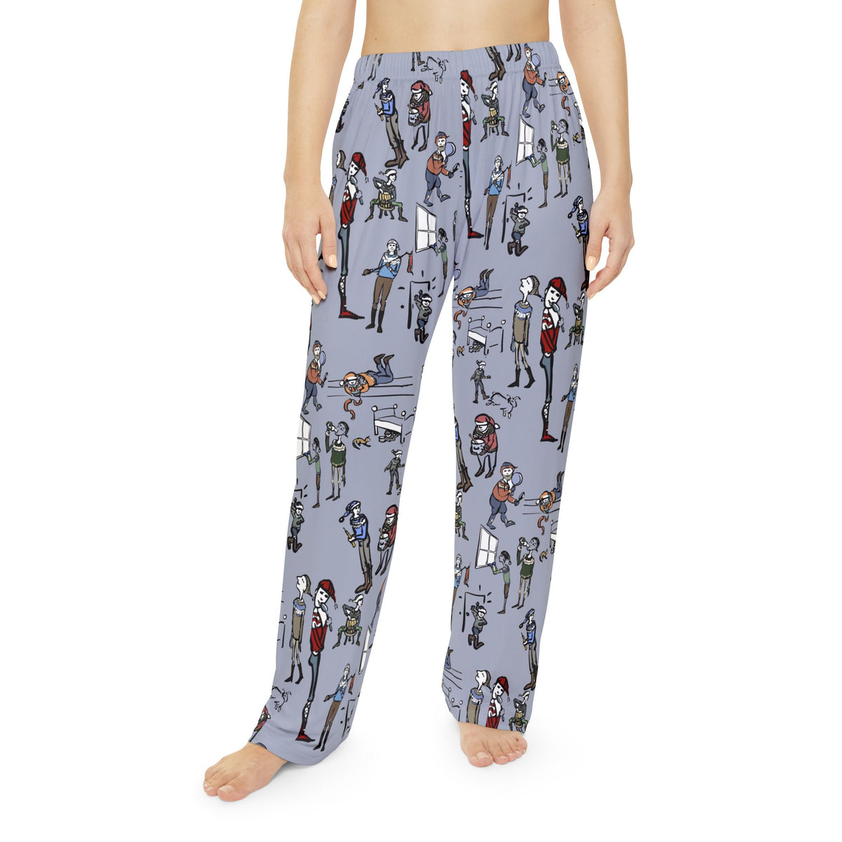 Yule Lads pajama pants, elastic waist detail