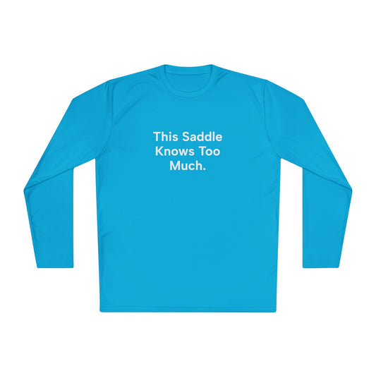 "This Saddle Knows Too Much" Ladies Trail Riding T‑Shirt