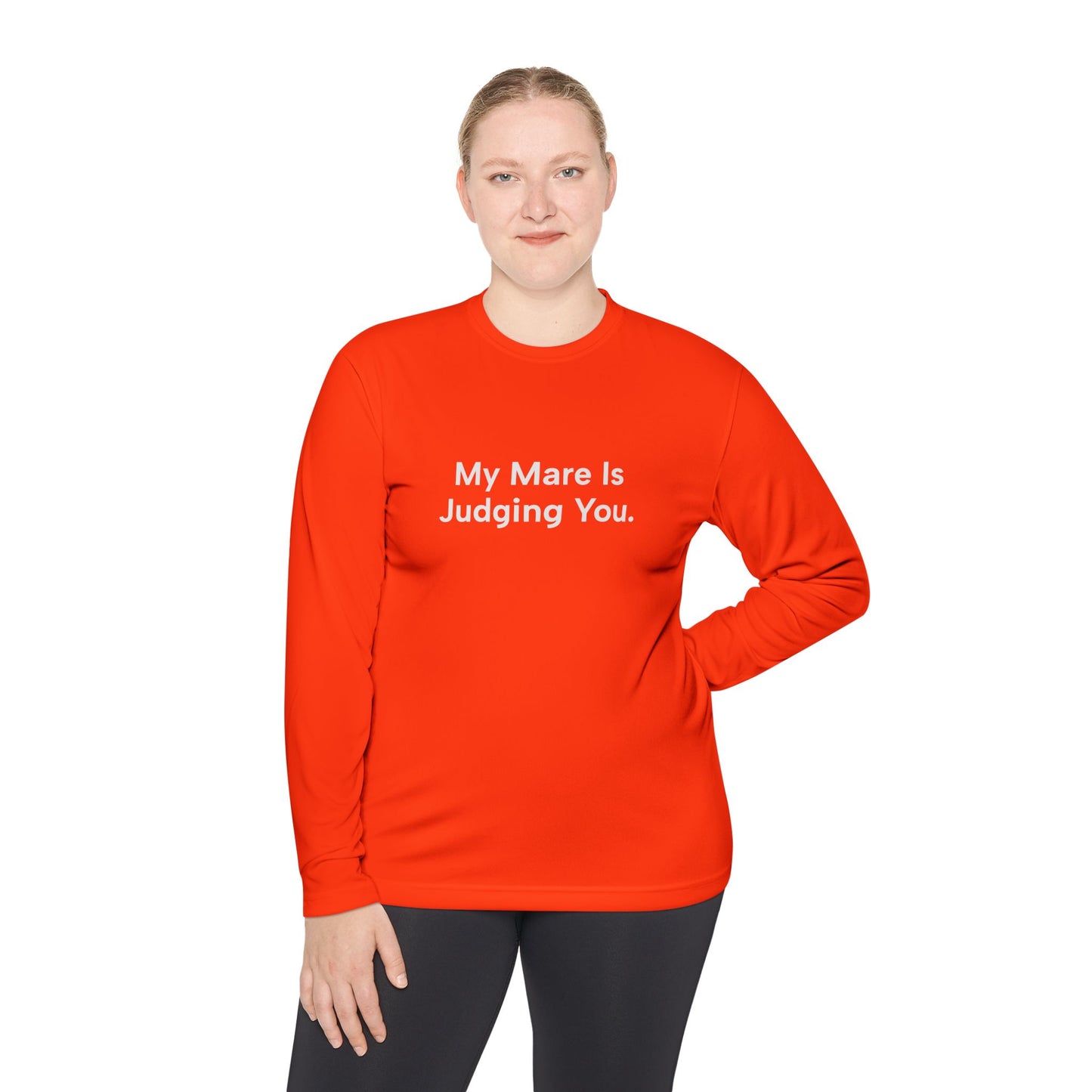 "My Mare Is Judging You" Long Sleeve Tee Women's Trail Riding Shirt (logo on the back)