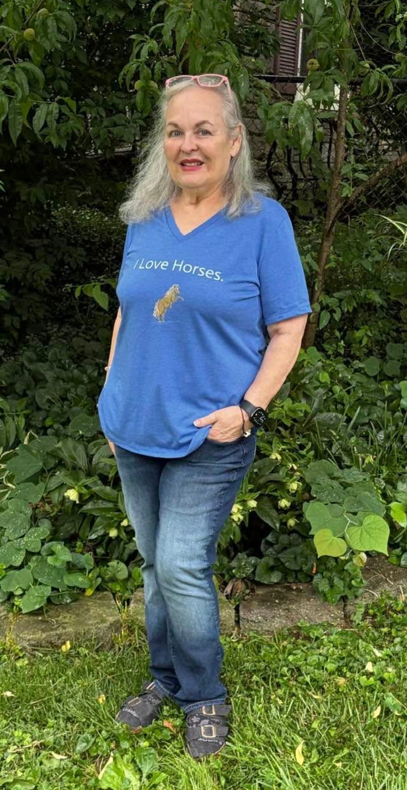 I Love Horses V-neck t-shirt for women by IamGlytja