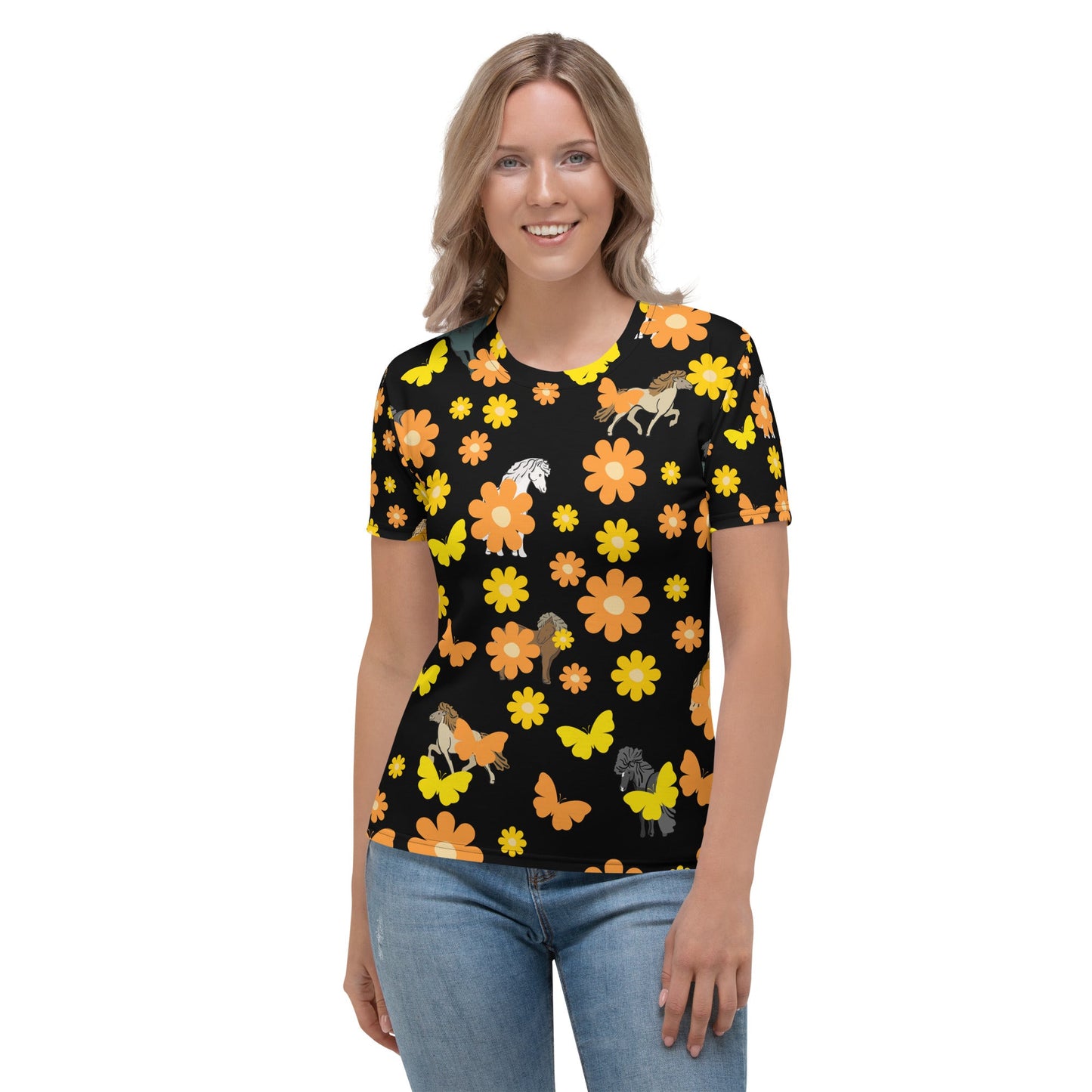 Field of Daisies Icelandic horse women's t-shirt - IamGlytja