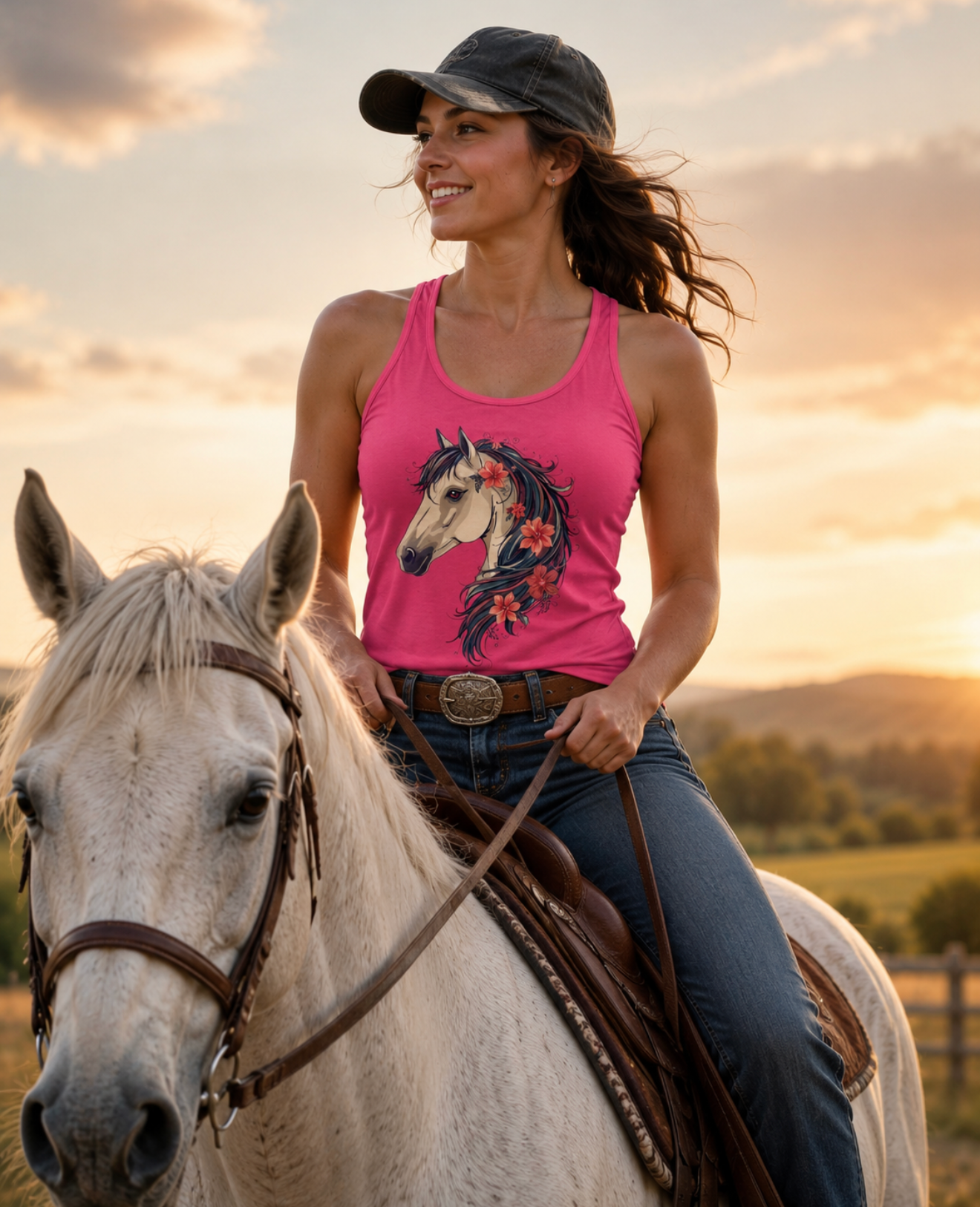 Wildflowers & Horsepower Racerback Tank