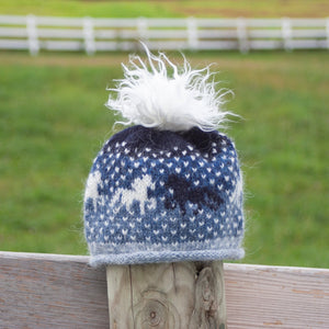 Icelandic Wool Winter Hat - Blue - Iamglytja