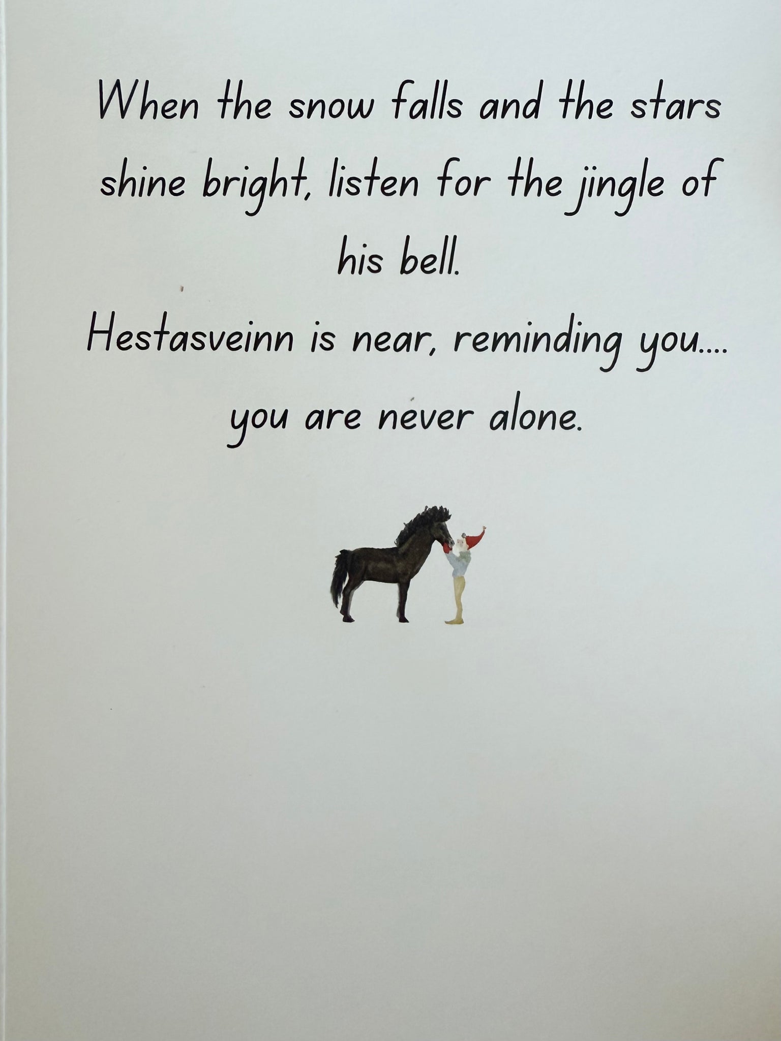 Frodi's first snow fall greeting card