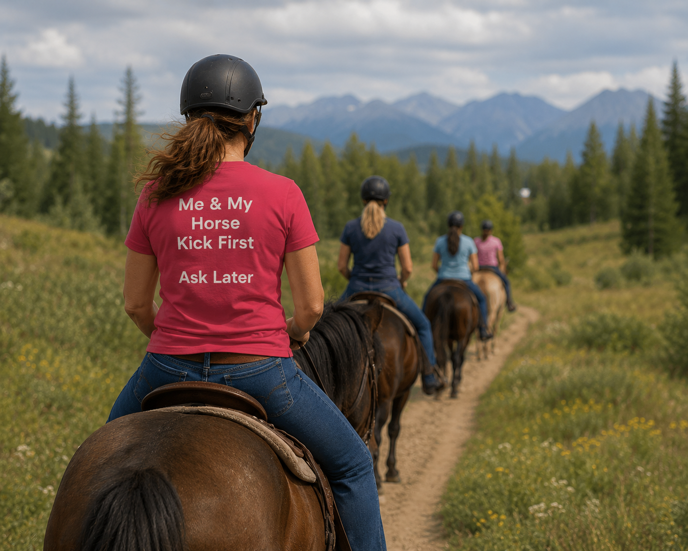 Me and My Horse Kick First Ask Later trail safety tee by IamGlytja