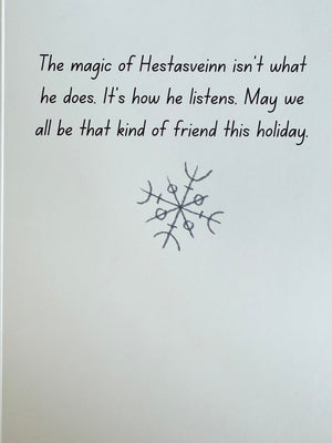 Frodi and Hestasveinn make new traditions greeting card