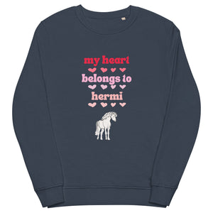 "My hear belongs to Hermi" Unisex organic sweatshirt - Iamglytja