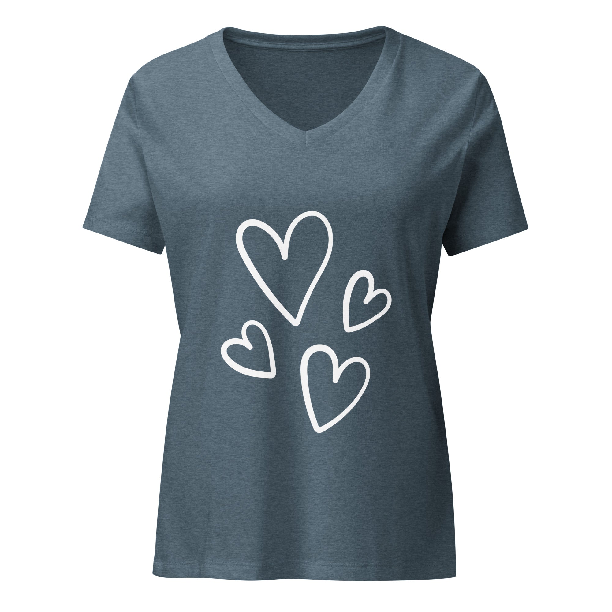 Quadruple Heart Women’s relaxed v - neck t-shirt - Iamglytja