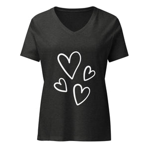 Quadruple Heart Women’s relaxed v - neck t-shirt - Iamglytja