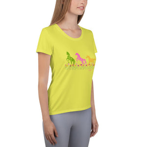 Running Horses Women's Athletic T-shirt - Iamglytja