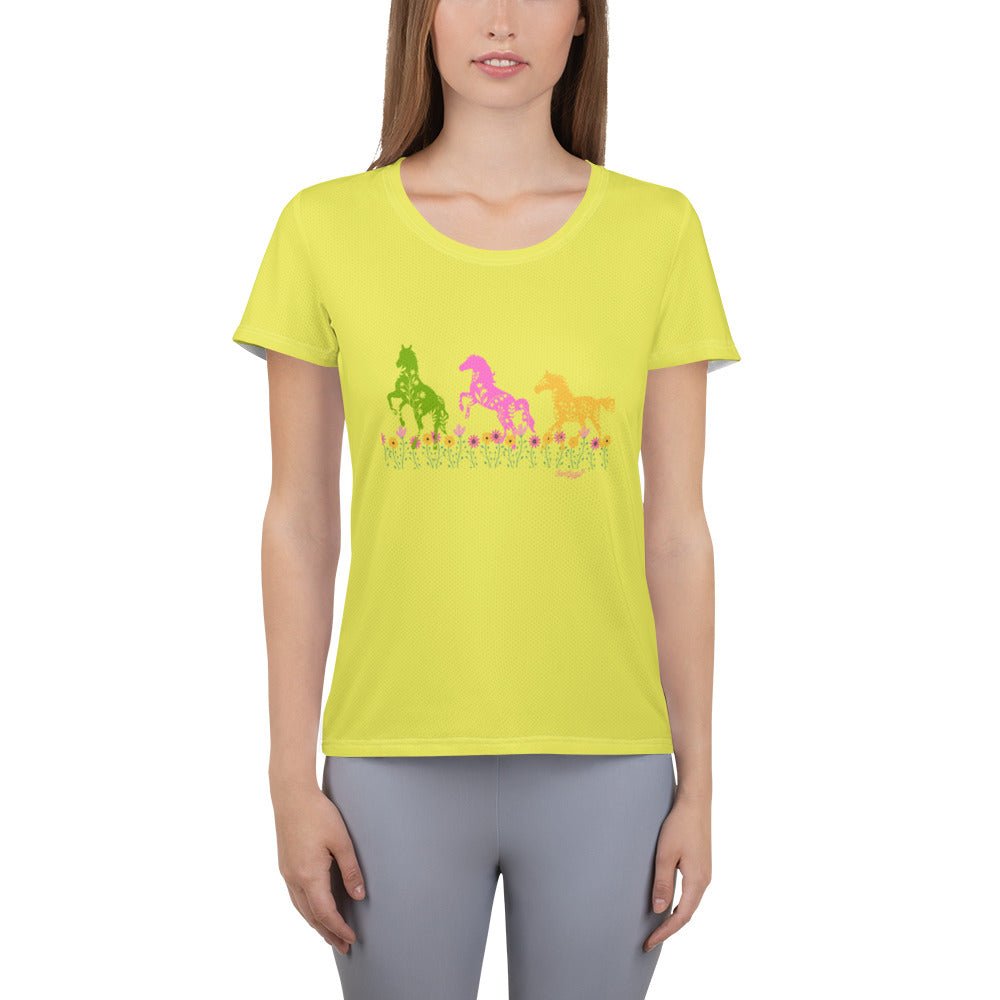 Running Horses Women's Athletic T-shirt - Iamglytja