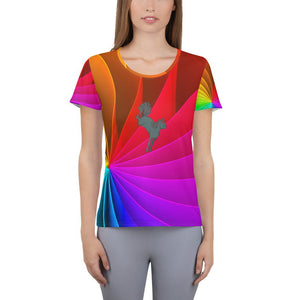 Stjarna kicking up rainbows Women's Athletic T-shirt - Iamglytja