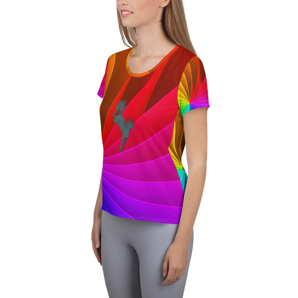 Stjarna kicking up rainbows Women's Athletic T-shirt - Iamglytja