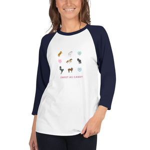 Sweet as Candy 3/4 sleeve raglan shirt - Iamglytja