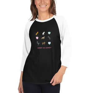 Sweet as Candy 3/4 sleeve raglan shirt - Iamglytja