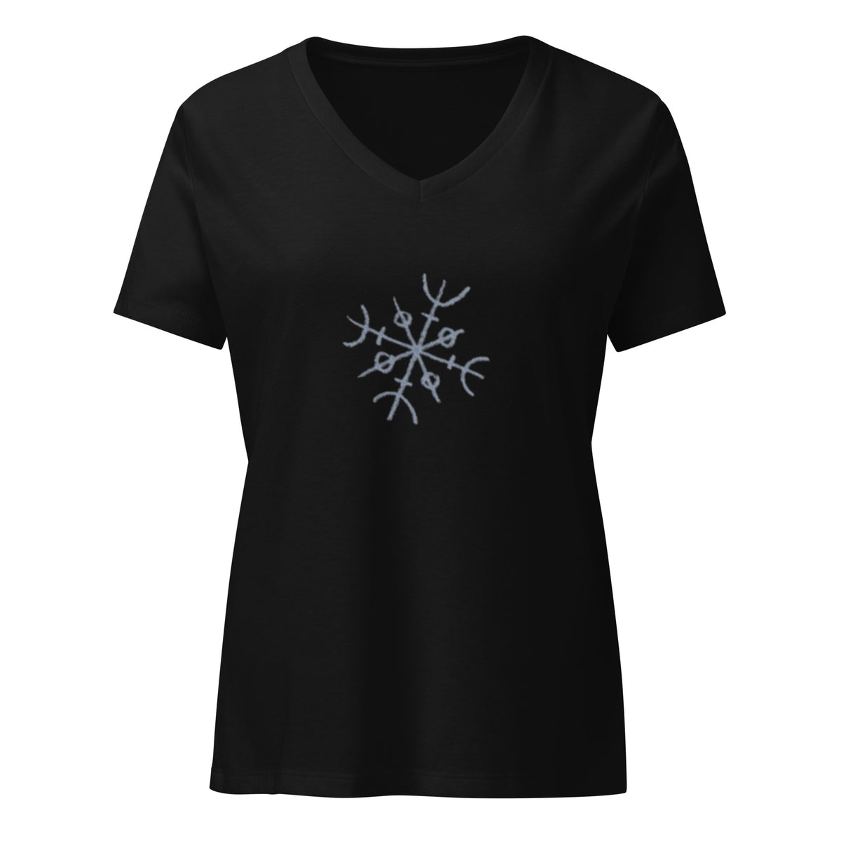 Vegvisir Icelandic symbol V-neck t-shirt for women by IamGlytja