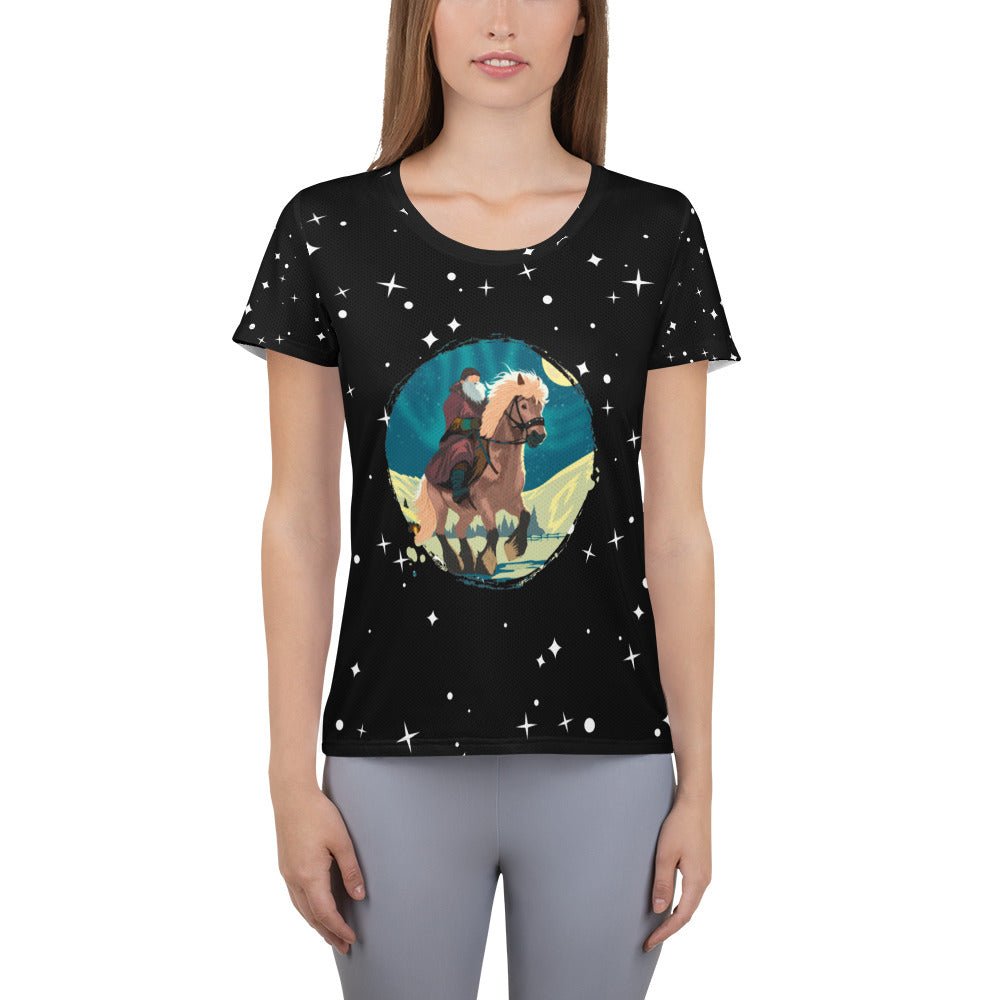 Yule Lad on a Starry Night All - Over Print Women's Athletic T-shirt - Iamglytja