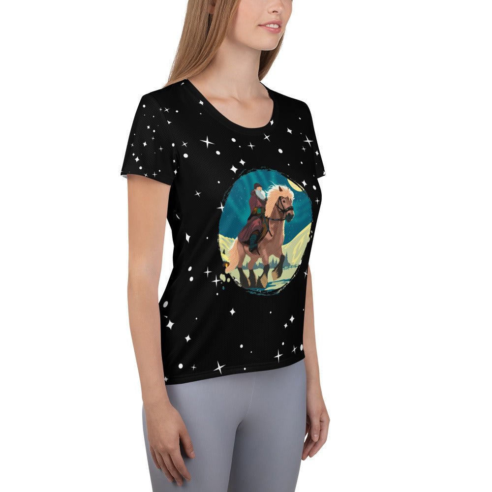 Yule Lad on a Starry Night All - Over Print Women's Athletic T-shirt - Iamglytja