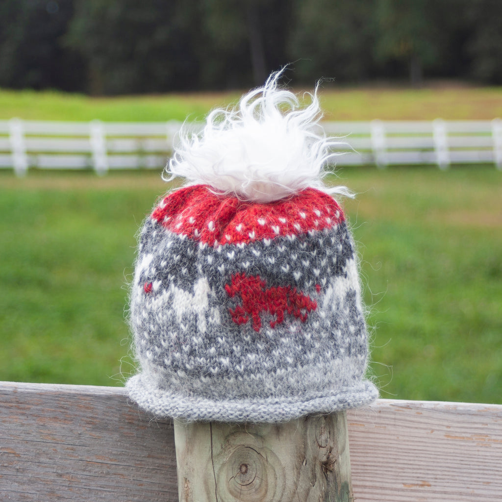 Icelandic Wool Winter Hat - Red